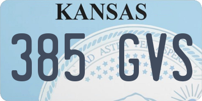 KS license plate 385GVS