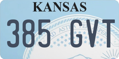 KS license plate 385GVT