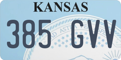 KS license plate 385GVV