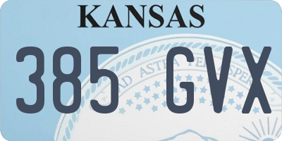 KS license plate 385GVX