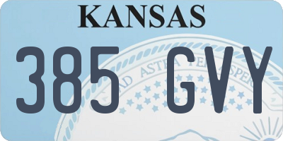 KS license plate 385GVY