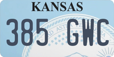 KS license plate 385GWC