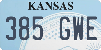 KS license plate 385GWE