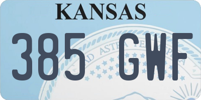KS license plate 385GWF