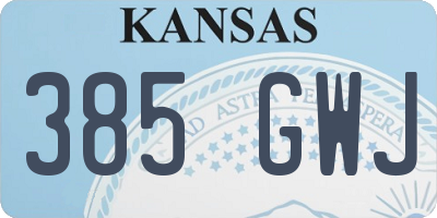 KS license plate 385GWJ