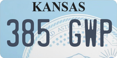 KS license plate 385GWP