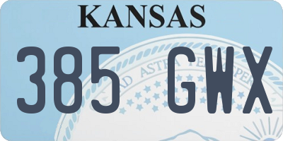 KS license plate 385GWX