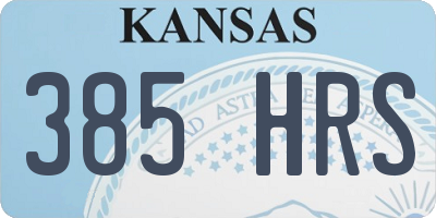 KS license plate 385HRS