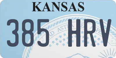 KS license plate 385HRV
