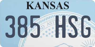KS license plate 385HSG