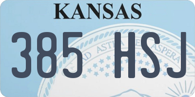 KS license plate 385HSJ