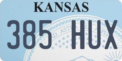 KS license plate 385HUX