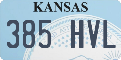 KS license plate 385HVL