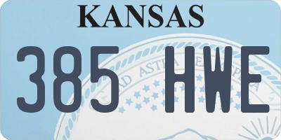 KS license plate 385HWE