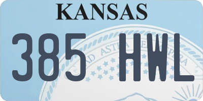 KS license plate 385HWL