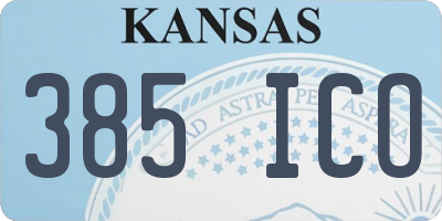 KS license plate 385ICO