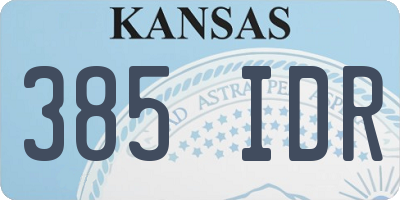 KS license plate 385IDR