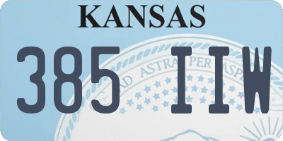 KS license plate 385IIW
