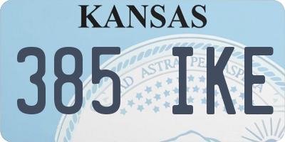 KS license plate 385IKE