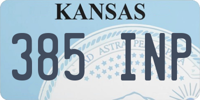 KS license plate 385INP