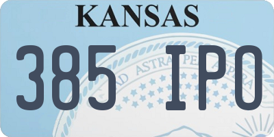 KS license plate 385IPO