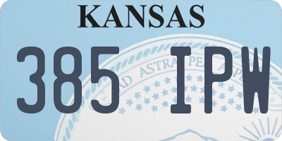 KS license plate 385IPW