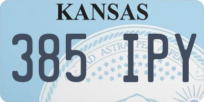 KS license plate 385IPY
