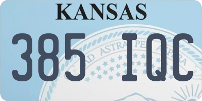 KS license plate 385IQC