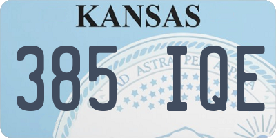KS license plate 385IQE