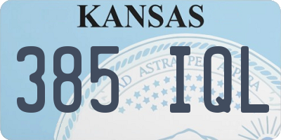 KS license plate 385IQL