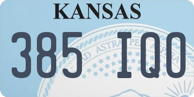 KS license plate 385IQO