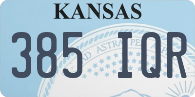 KS license plate 385IQR