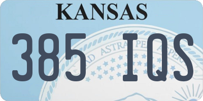 KS license plate 385IQS
