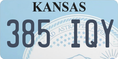 KS license plate 385IQY