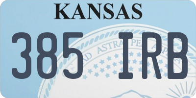 KS license plate 385IRB