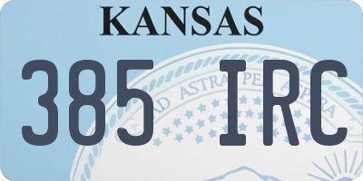 KS license plate 385IRC