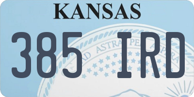 KS license plate 385IRD