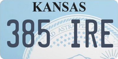 KS license plate 385IRE