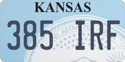 KS license plate 385IRF