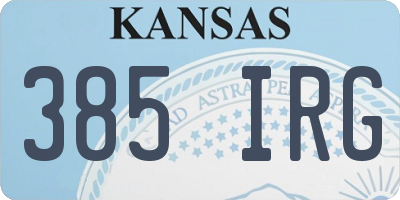 KS license plate 385IRG