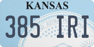 KS license plate 385IRI