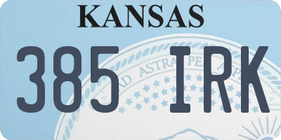 KS license plate 385IRK
