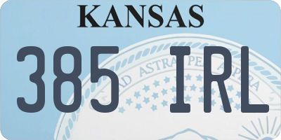 KS license plate 385IRL