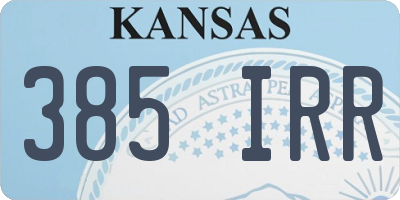 KS license plate 385IRR