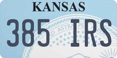 KS license plate 385IRS