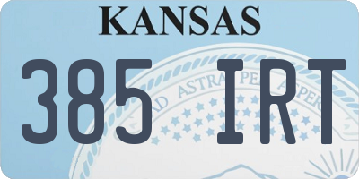 KS license plate 385IRT