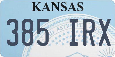 KS license plate 385IRX