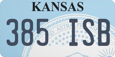KS license plate 385ISB
