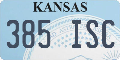KS license plate 385ISC