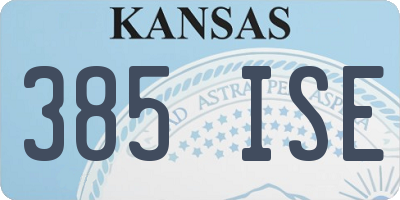 KS license plate 385ISE